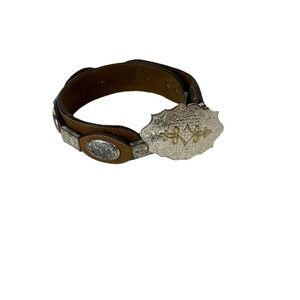 Women Silver Creek Classics Leather Belt With Montana Silver Smiths Buckle 35"